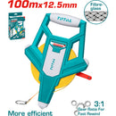 Cinta métrica de acero 100mx12.5mm. Métrico y pulgadas. Auto enrollable 3:1