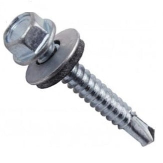 Tornillo Para Techo C/Hex 14 X 1 1/2" Auto Taladrante Con Arandela (Pack 100 Unid)