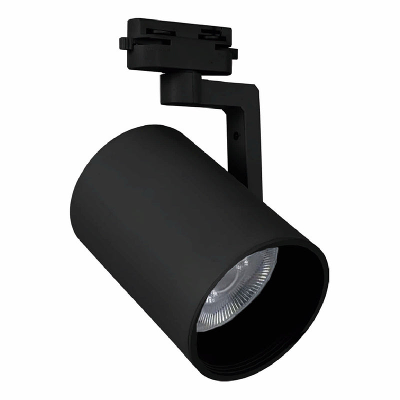 Lámpara de Riel PAR30 E27 Negra, 96x100 mm, 110-240V, Dirigible - Iluminación Versátil y Estética. Foco de Riel