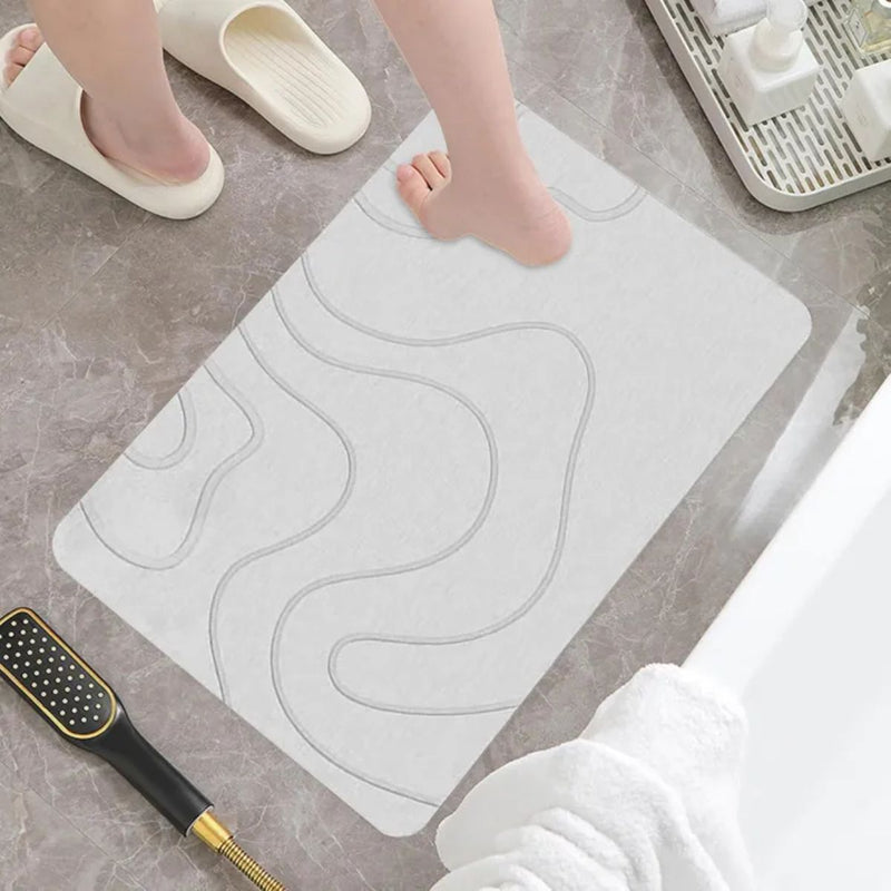 Alfombra De Baño de diatomeas Super Absorbente Antideslizante. Tapete baño De Secado Rápido. Color Blanco 60x39cm