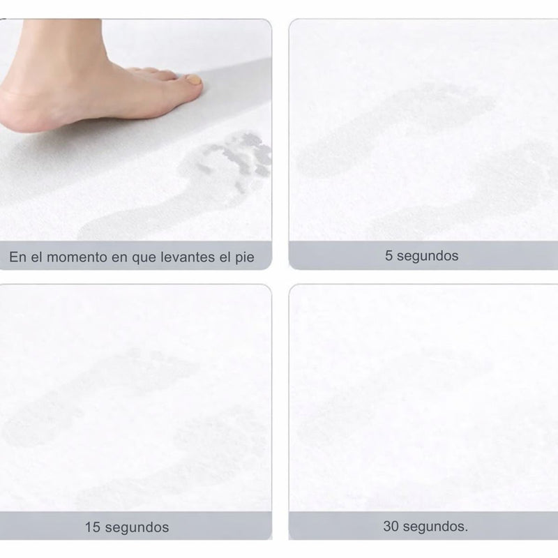 Alfombra De Baño de diatomeas Super Absorbente Antideslizante. Tapete baño De Secado Rápido. Color Blanco 60x39cm