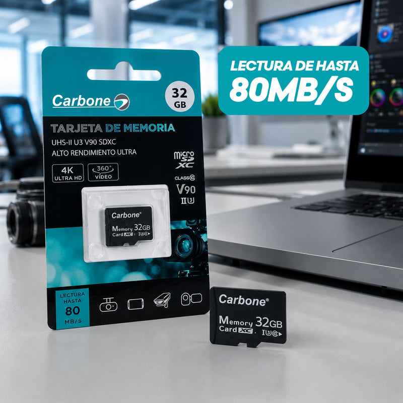 Tarjeta De Memoria microSD 32 GB. Compatible Con 4K Ultra HD Para Cámaras De Seguridad, Dash Cam, Celular Y Tablet.