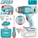 Pistola De Calor Inalámbrica. 20V. Temperatura 30-300℃/30-550°C. Pantalla LCD. Incluye Batería y Cargador y Accesorios. Blower aire