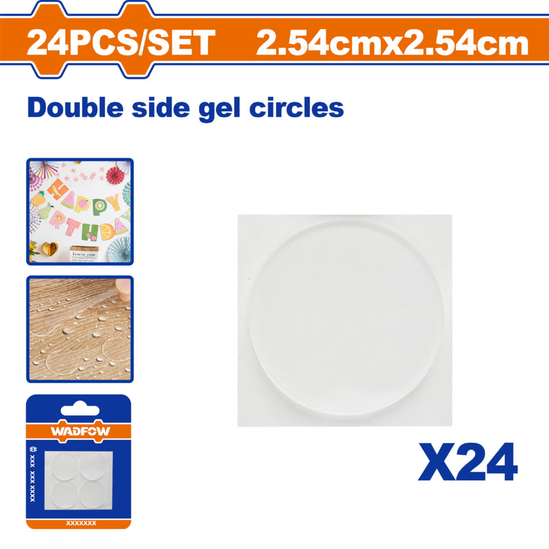Circulos de gel doble contacto nano adhesivo 2.54cmx2.54cm Set 24 piezas. Almohadillas adhesivas.