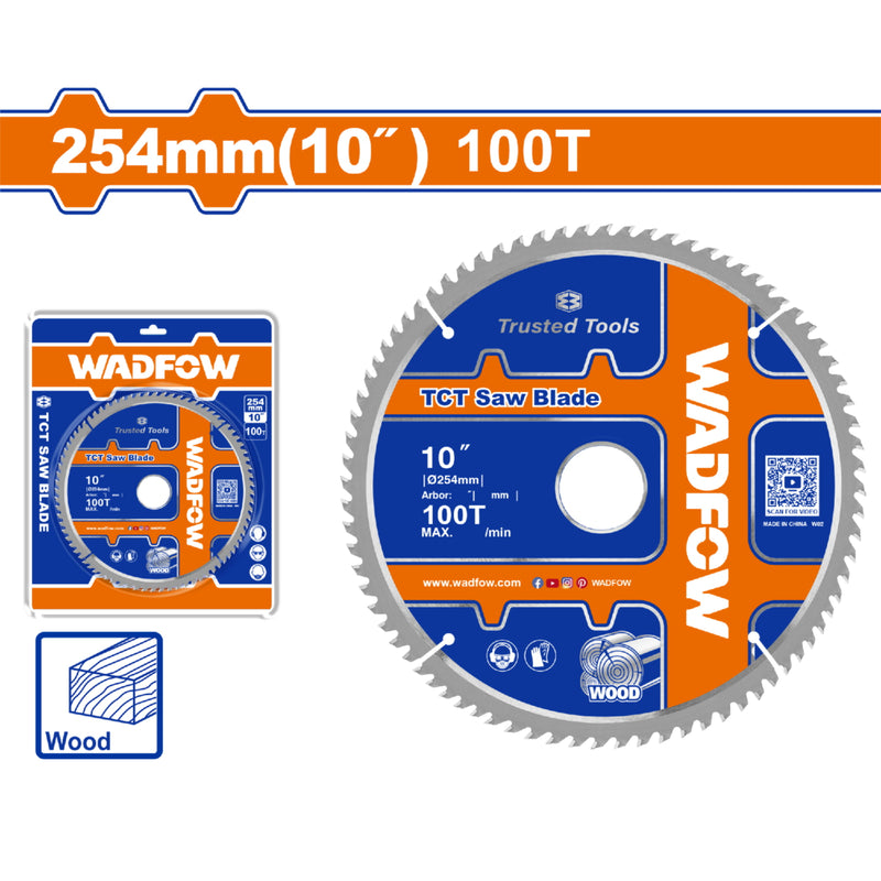 Disco De Corte Sierra TCT 10" 100T Anillos 16mm y 25.4mm Corte De Madera. Ideal Sierra Ingleteadora