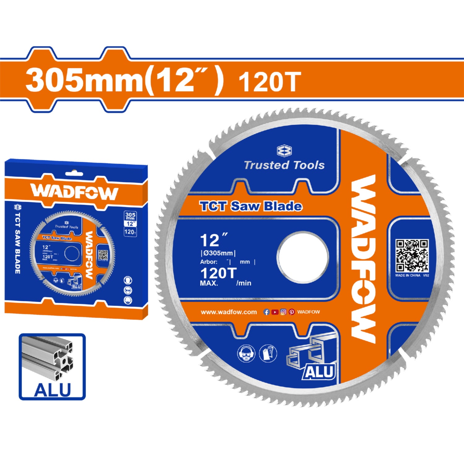 Disco De Corte Sierra TCT 12" 120T Anillos 16mm y 25.4mm Corte De Aluminio. Ideal sierra ingleteadora
