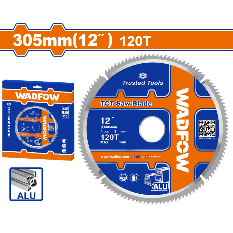 Disco De Corte Sierra TCT 12" 120T Anillos 16mm y 25.4mm Corte De Aluminio. Ideal sierra ingleteadora