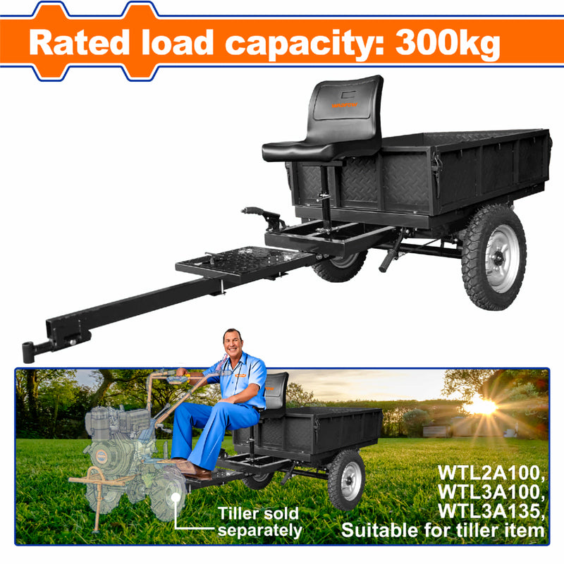 "Tráiler Carga: ≤300 kgDimensiones del carro: 1280 x 870 x 360 mmTipo de suspensión: ballestaTipo de freno: freno de pie, freno "