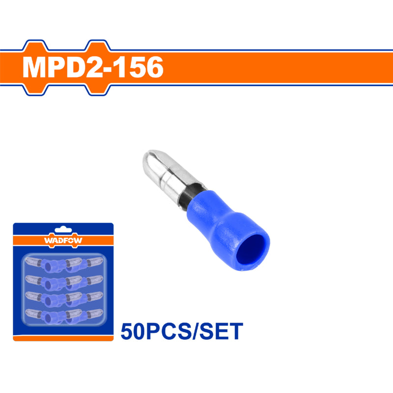 Terminales conectores para cables eléctricos MPD2-156 Set 50 pzas Color azul Crimpado eléctrico.