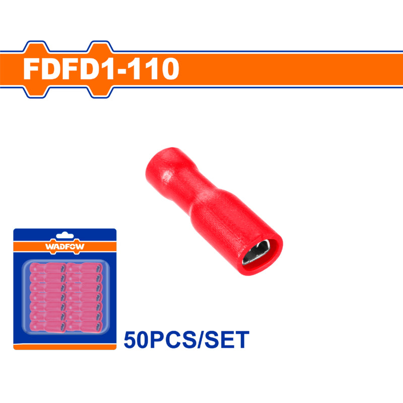 Terminales conectores para cables eléctricos FDFD1-110 Set 50 pzas Color rojo Crimpado eléctrico.