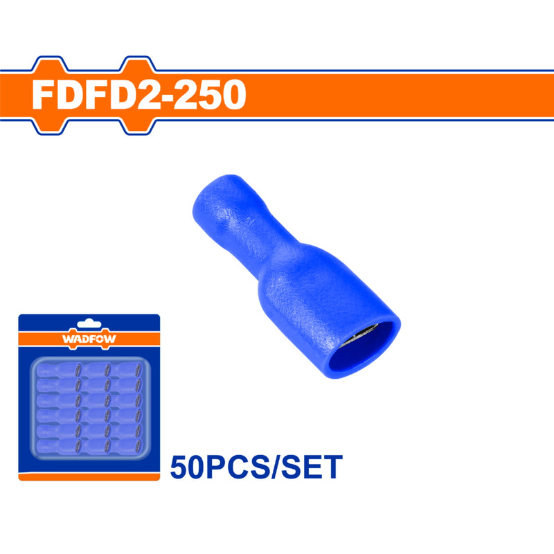 Terminales conectores para cables eléctricos FDFD2-250 Set 50 pzas Color azul Crimpado eléctrico.