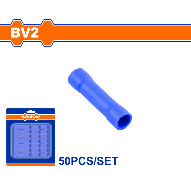 Terminales conectores para cables eléctricos BV2 Set 50 pzas Color azul Crimpado eléctrico.
