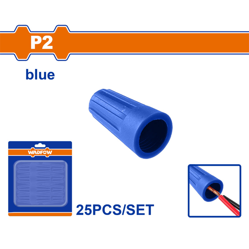 Tapa Enroscable para Cable Electrico P2 Azul Set 25 piezas. Conector Empalme