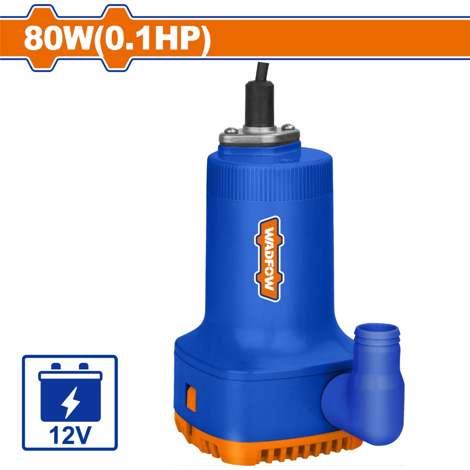 Bomba sumergible 12V corriente continua para agua limpia 80W (0.1hp) Flujo: 60L/min Pozo profundo