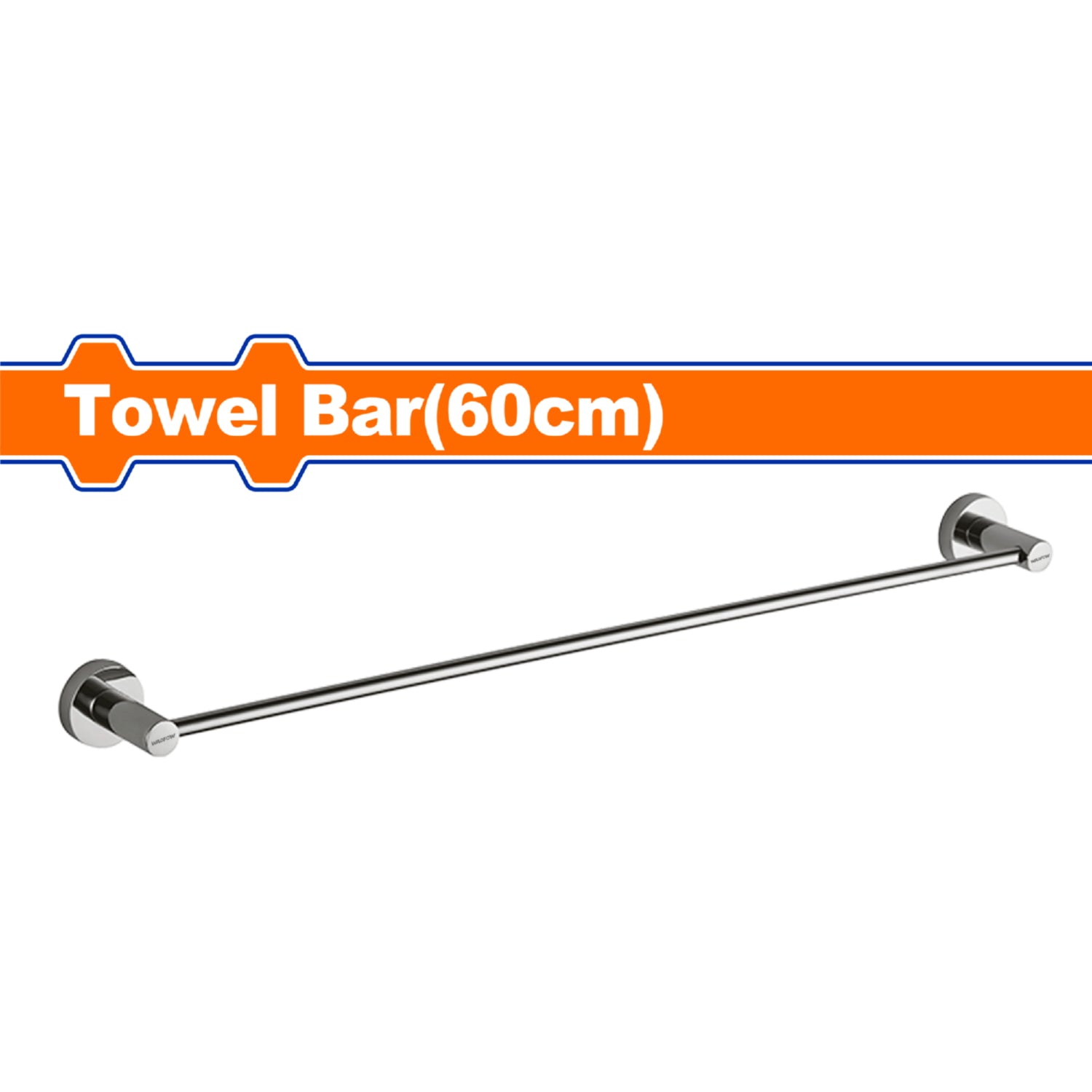 Toallero de barra largo 60cm para pared baño. Aleación Zinc. Incluye tornillos. Se vende en Set.