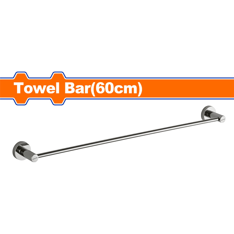 Toallero de barra largo 60cm para pared baño. Aleación Zinc. Incluye tornillos. Se vende en Set.