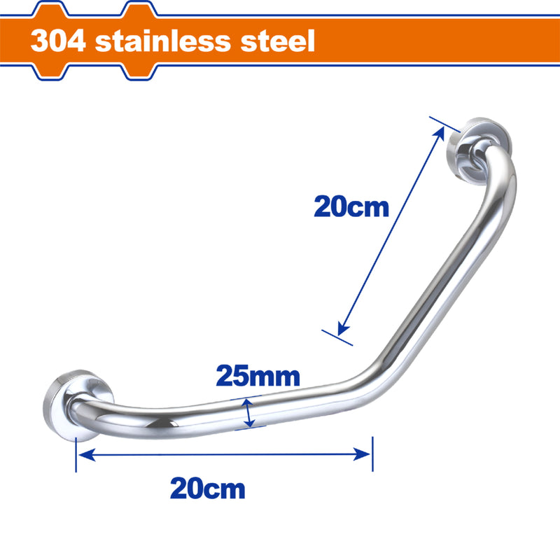 Barra de seguridad Asideras para baños 40cm ángulo 135° Acero 304 Incluye accesorios. Set. Barra discapacidad discapacitados
