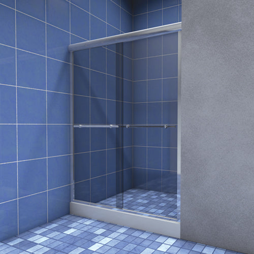 Puerta de baño ducha en kit Serie YLM de tirador toallero doble corrediza vidrio templado