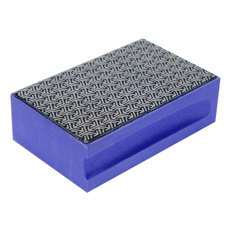 Esponja De Diamante G400 morado, Tamaño: 90x60x30mm, 400 Grano - Muy Grueso, Usar En Vidrio, Porcelana, Cerámica, Mármol, Granito, Concreto.