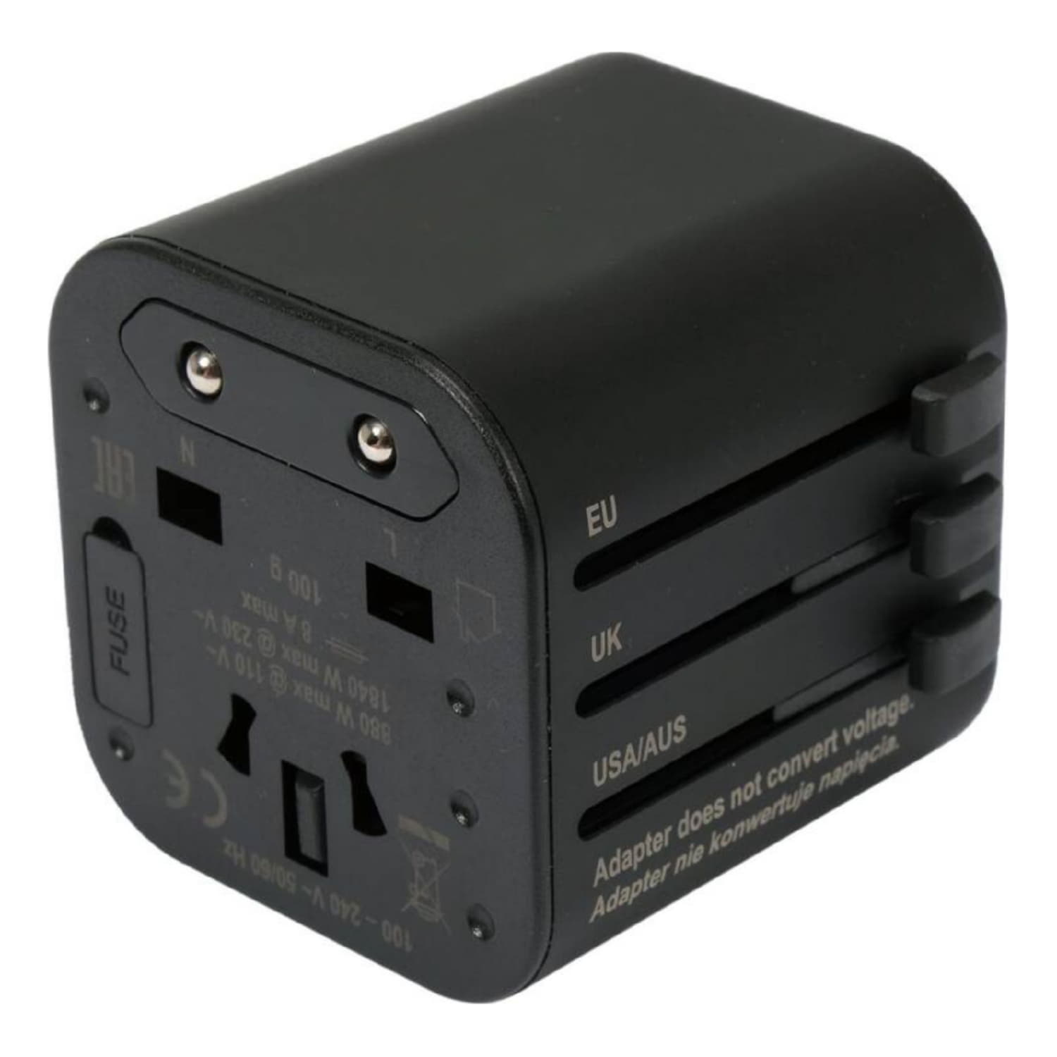 Adaptador De corriente de Viaje Universal. Enchufe para mas de 150 paises. Conector viajero.