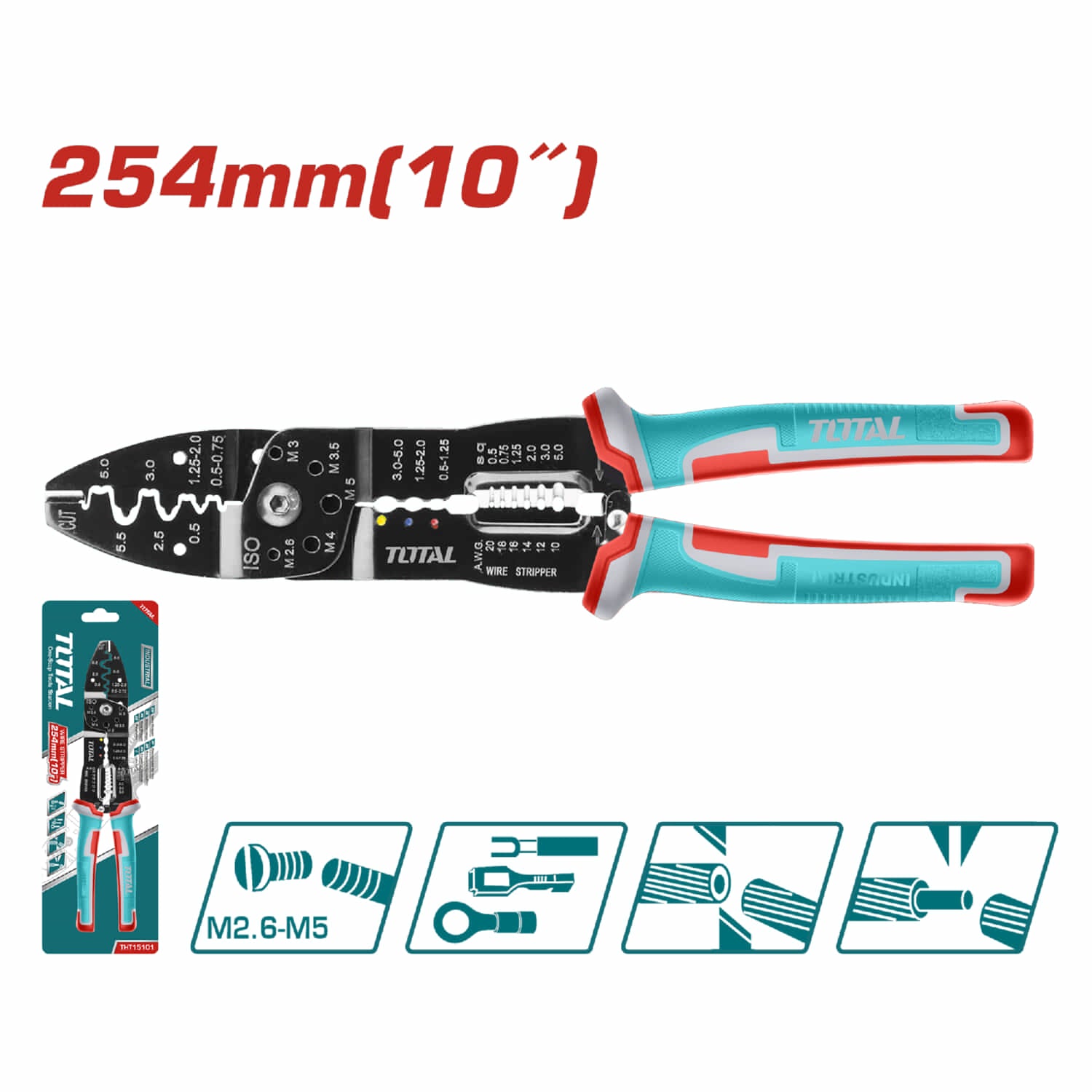 Pinza para separar revestimiento de alambre 10"/254mm.