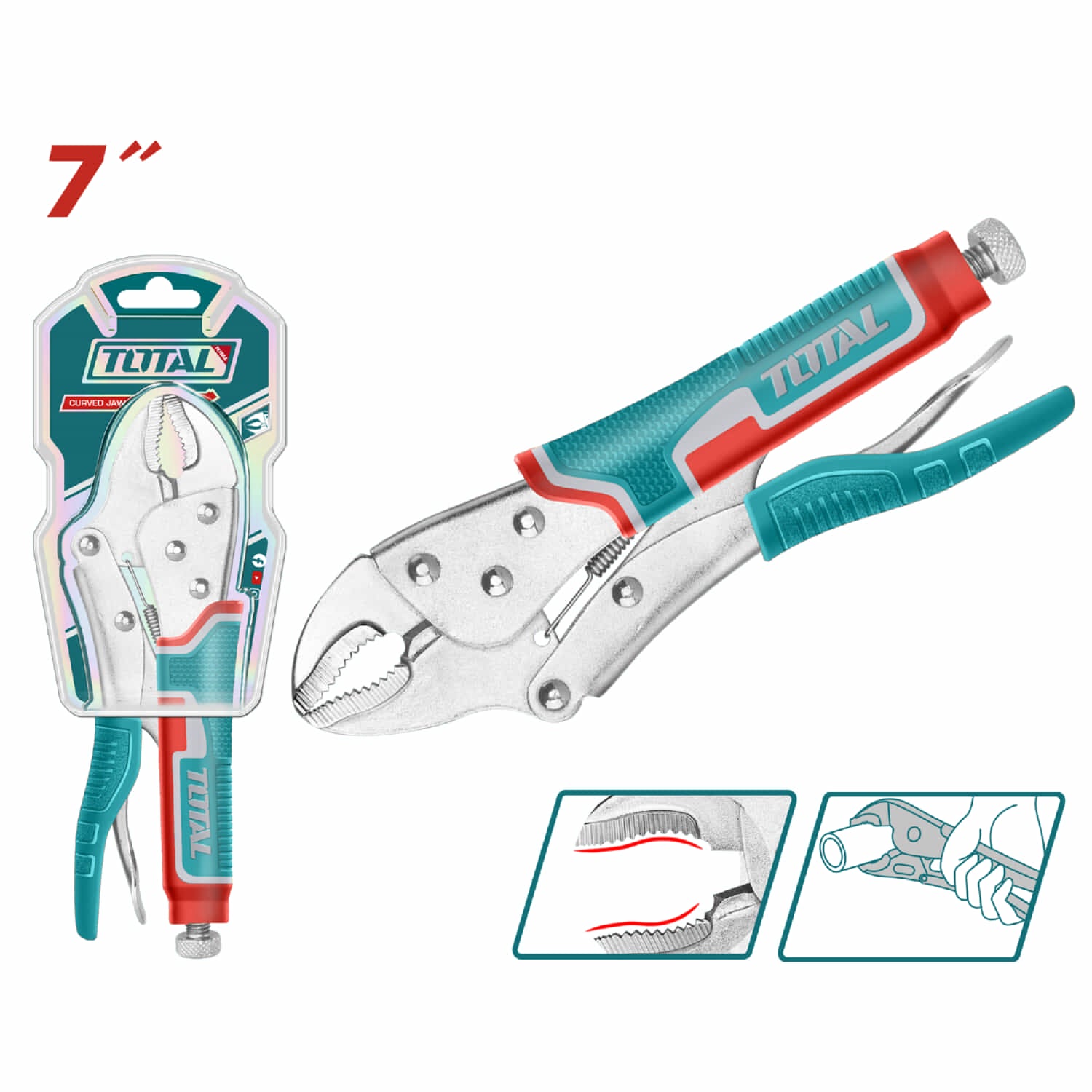 Alicate de presión mandíbula curva 7" HRC38 ° -HRC48 °.