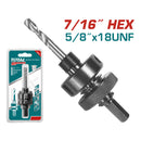 Mandril para brocas circulares de 32 mm hasta 76 ". Vastago hexagonal de 7 1/6"