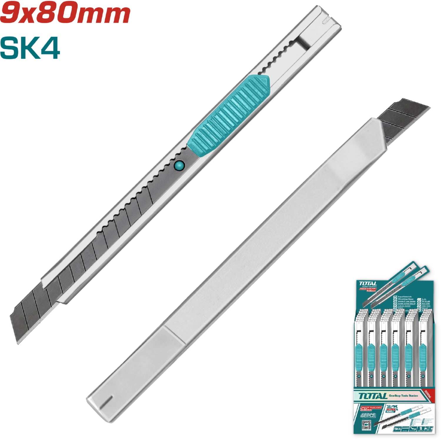 (1 pza suelta) Exacto de 130 mm. Con cuchillas de 9 mm x 80 mm. De de acero inoxidable.