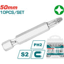 10pcs /pack Punta estrella PH2 50 mm para tornillos