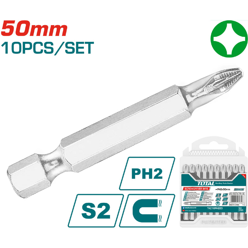 10pcs /pack Punta estrella PH2 50 mm para tornillos