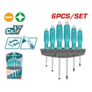 Juego de destornilladores de 6 piezas. Plano y Estrella. 40 Cr.