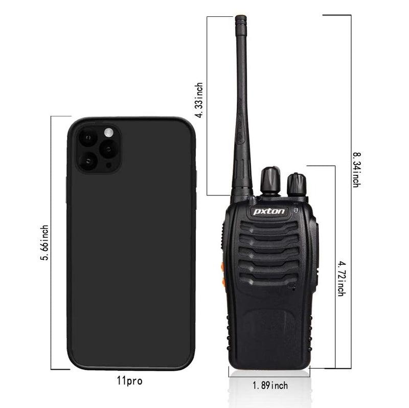 Juego de 4 Radios de 2 vías y 16 canales. Color Negro.