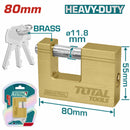 Candado bronce rectangular HeavyDuty. 80 mm. 568 g. con 3 llaves. Misma calidad que Yale