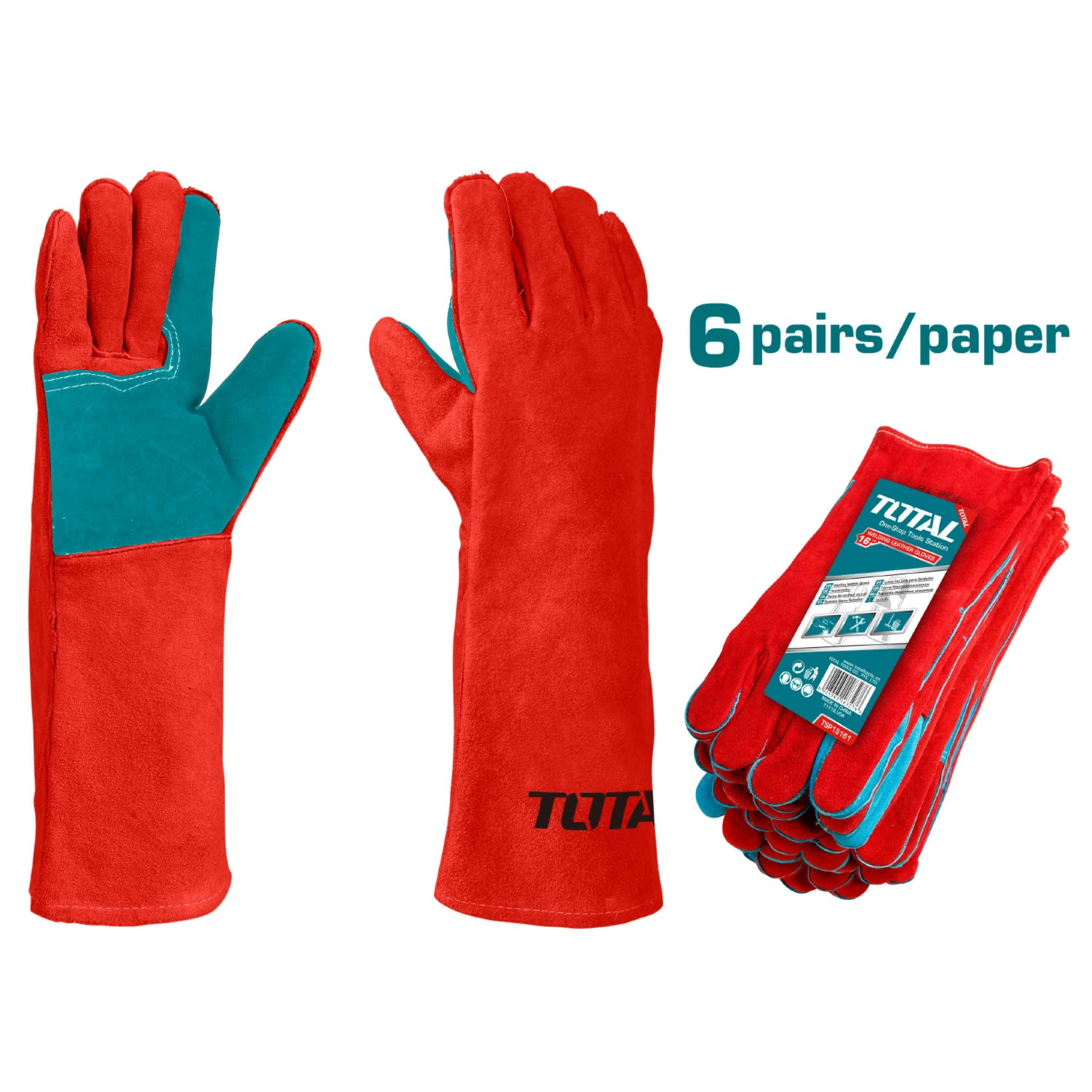 (1 par) Guantes de soldador largos de 16". Cocido con kevlar para evitar que se queme.