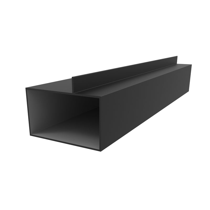 TRC-15 Perfil Marco Fijo 3" x 1 3/4"  Cerrado con Aleta Descentrada E = 1.5 mm. L = 5.85 m NEGRO