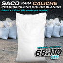 Saco Para Caliche De Polipropileno Color Blanco De 65cm x 110cm. Unidad. Modelo grueso (se vende por unidad)