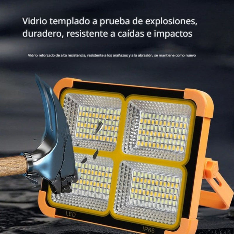 Reflector Solar LED 9000W Recargable con Power Bank IP66 para Exteriores