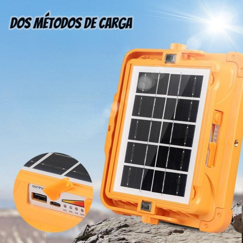 Reflector Solar LED 9000W Recargable con Power Bank IP66 para Exteriores