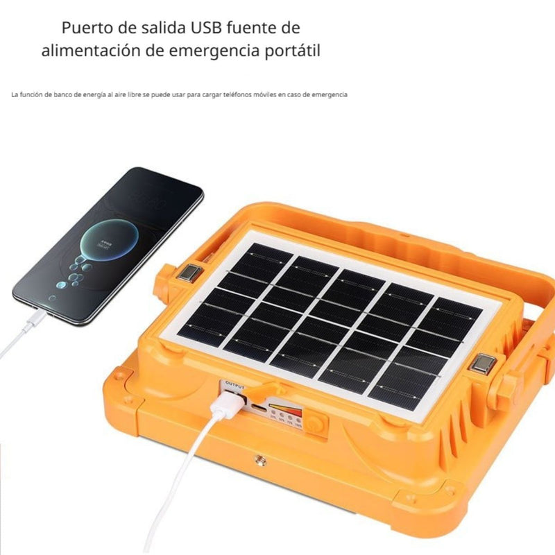 Reflector Solar LED 9000W Recargable con Power Bank IP66 para Exteriores