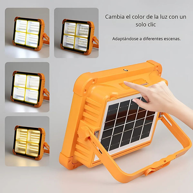 Reflector Solar LED 9000W Recargable con Power Bank IP66 para Exteriores