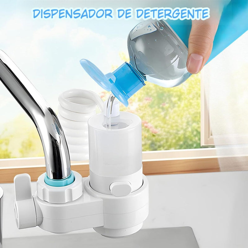 Cabezal de Grifo 3 en 1 con Dispensador de Jabón y Manguera Extensible. Boquilla Multifunción para llave de fregadero.