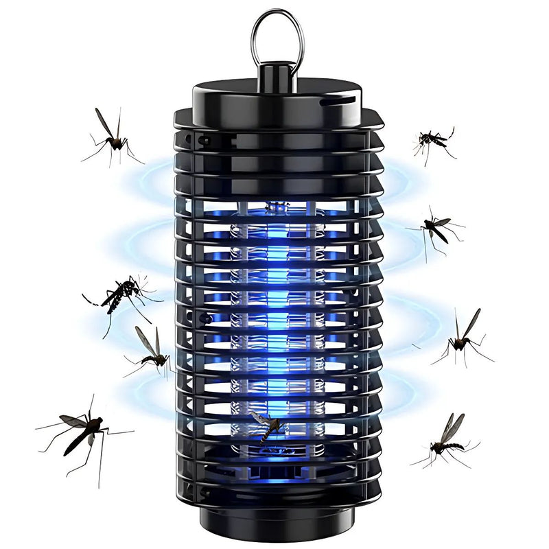 Lámpara Mata insectos. Trampa para mosquitos eléctrica 110V. Luz UV 360° para Interiores y Exteriores.