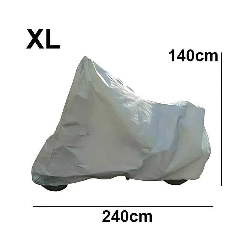 Funda Impermeable XL (120X240cm) para Moto. Protección Total contra Lluvia y Sol. Cobertor para motocicleta.