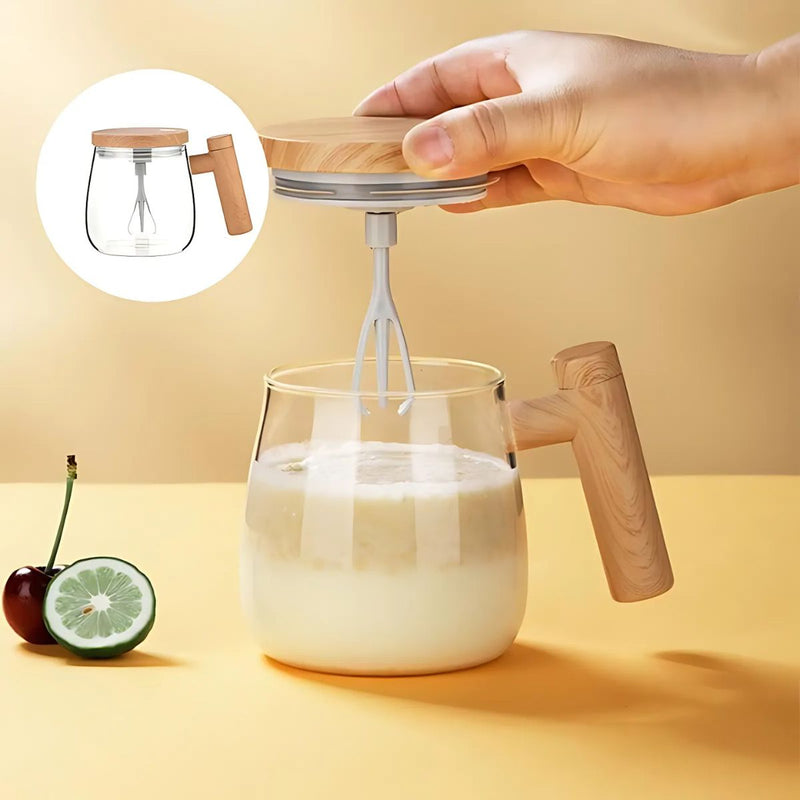 Vaso Mezclador Eléctrico 400ml Recargable para Café, Leche y Batidos. Taza revolvedora.