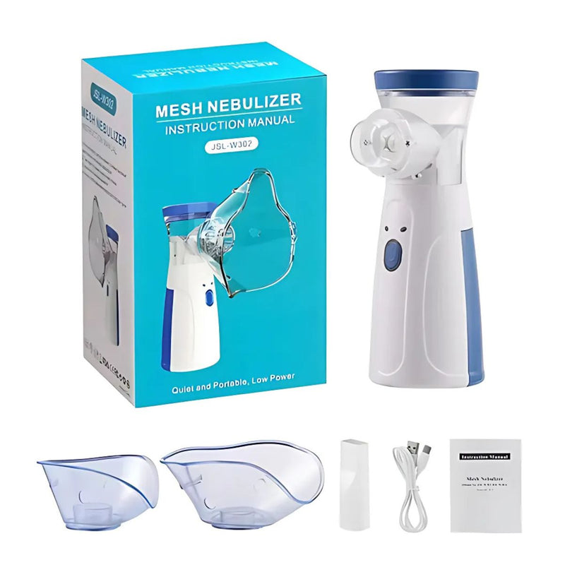 Nebulizador portátil de malla ultrasónica. Inhalador mini silencioso 8ml. Recargable USB-C. Ideal para adultos y niños.
