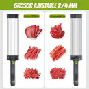 Cortador de Carne Manual. Rebanadas de 2 y 4 mm. Rebanador preciso. Rebanadora de alimentos con Espesor Ajustable.
