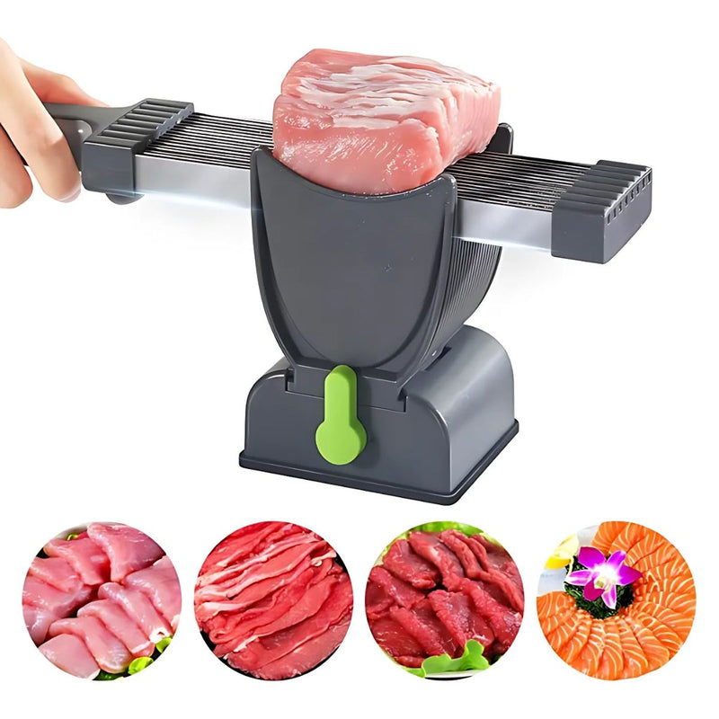Cortador de Carne Manual. Rebanadas de 2 y 4 mm. Rebanador preciso. Rebanadora de alimentos con Espesor Ajustable.