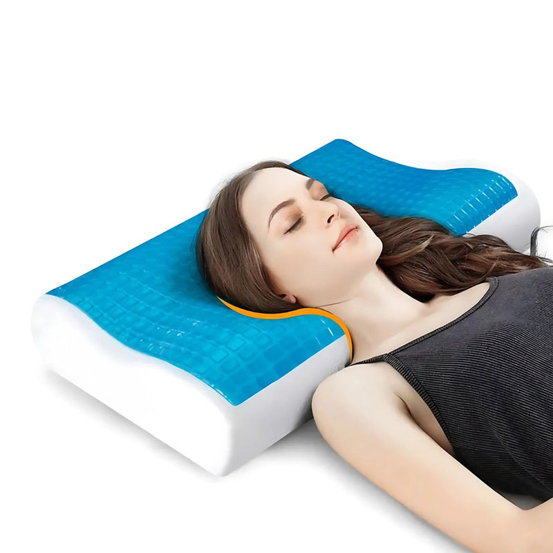 Almohada Ortopédica para Dormir Mejor. Alivio del Dolor Cervical con Gel Frío y Memoria.