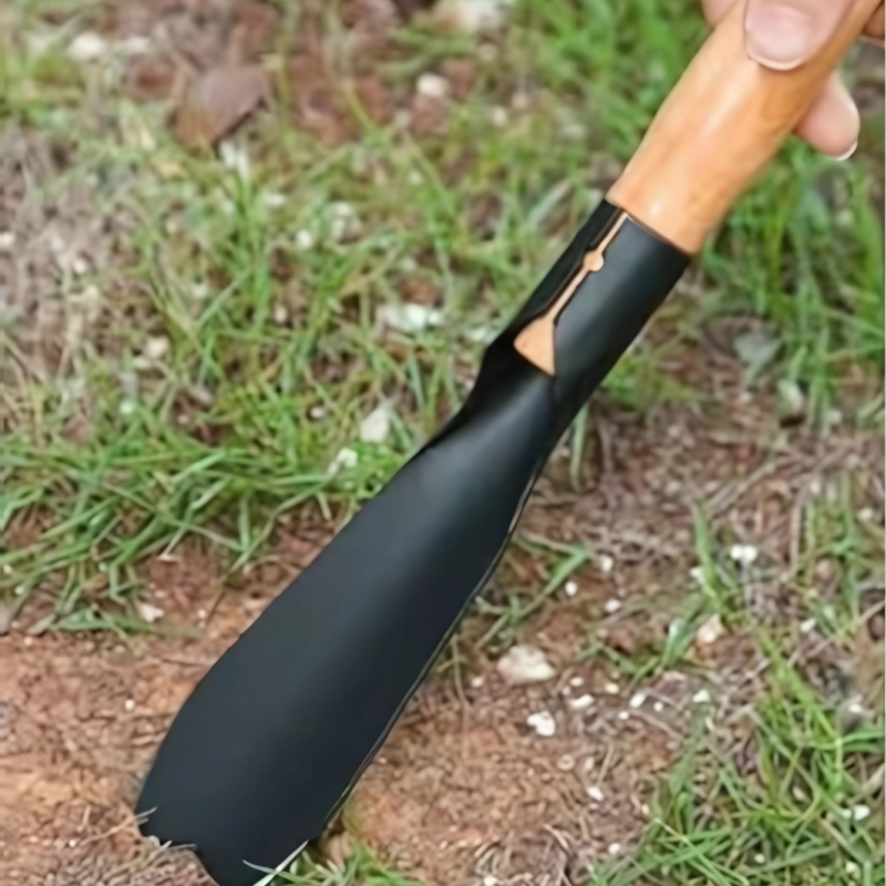 Pala de Jardinería Multiusos con Mango Ergonómico de Madera. Ideal para Sembrar Plantas, Suculentas y Huertos. Resistente y Punta Afilada.