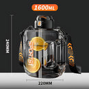 Botella de Agua plástica 1600ml. Termo Con carrizo. Tapa a Prueba de Fugas. BPA Free.